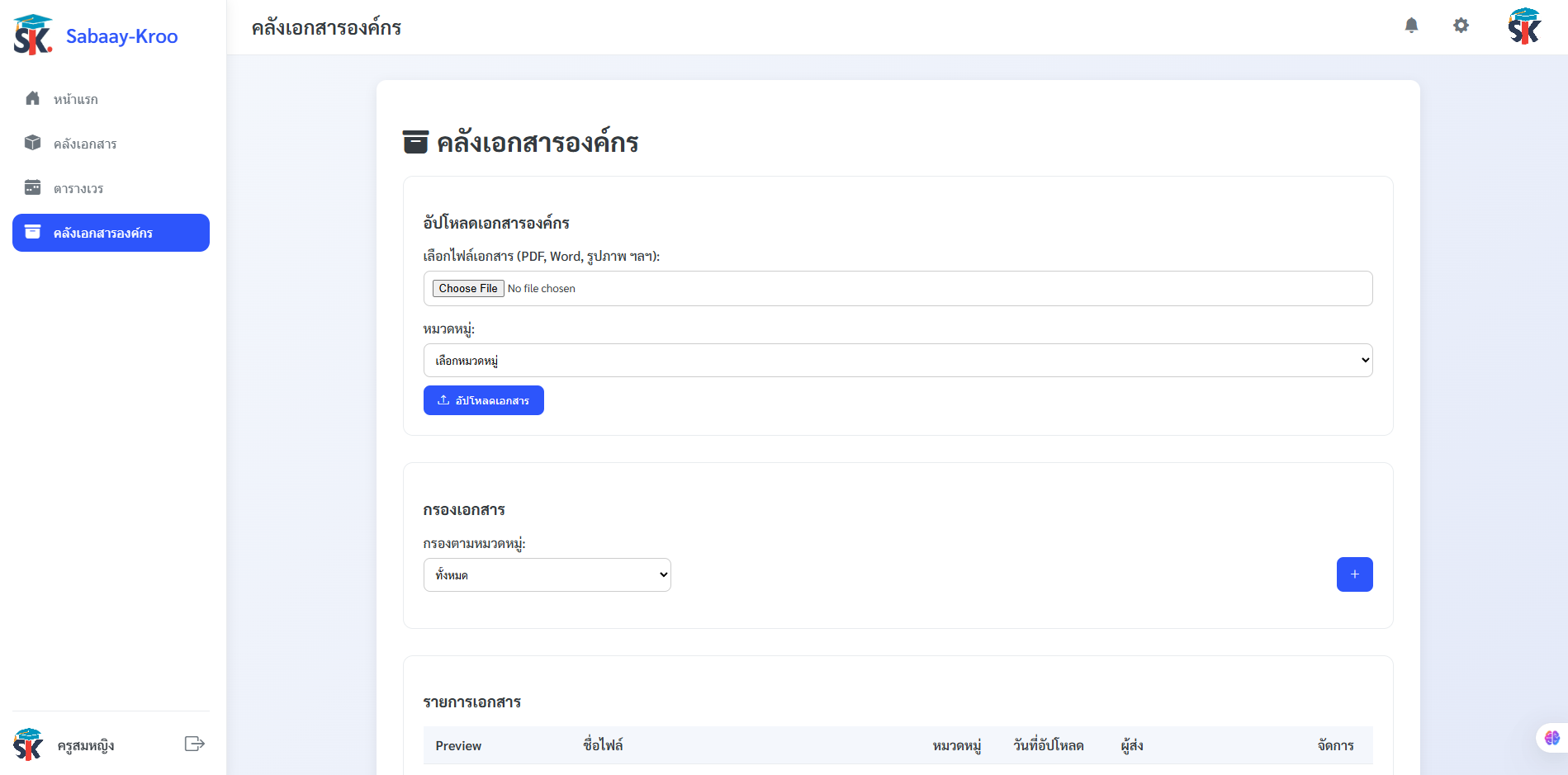Sabaay-Kroo Organization Documents Screenshot
